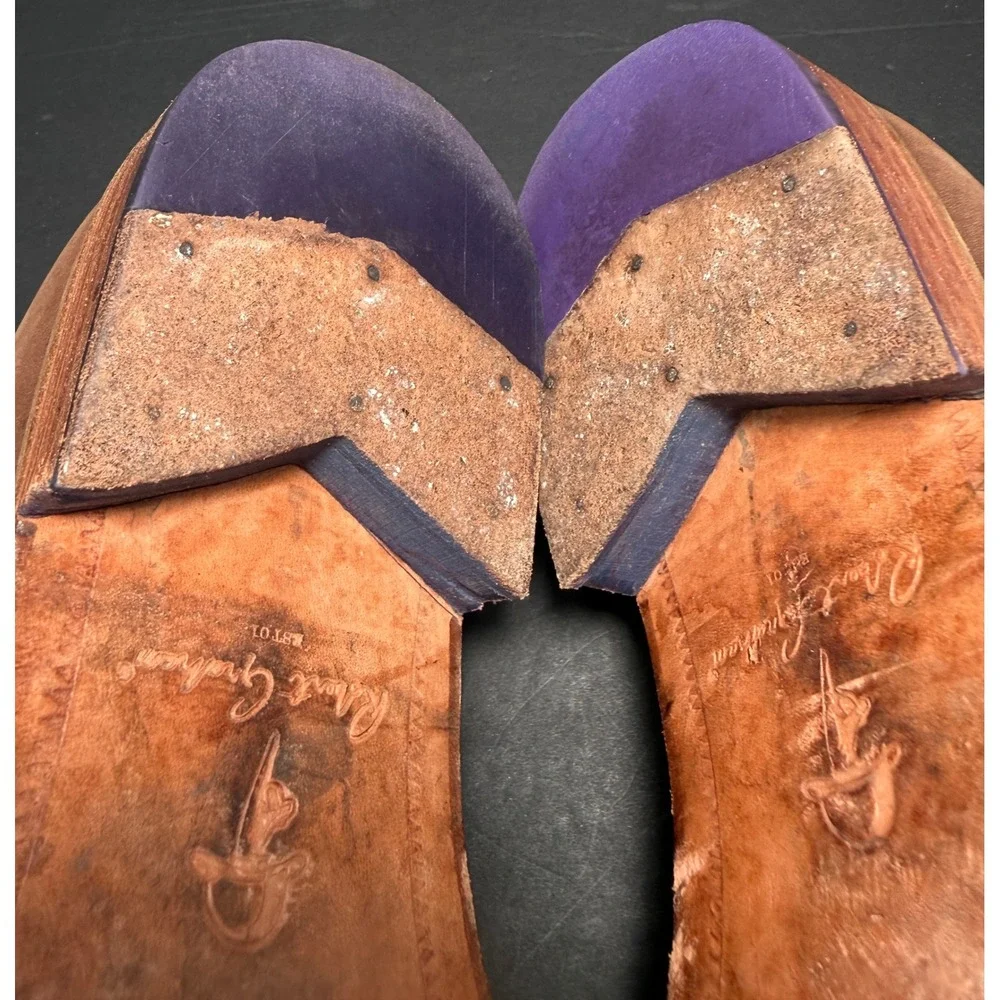 Robert Graham MOMA Loafers Mens Size 11.5 D Brown Purple Leather Paisley IN1002